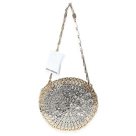 Bolsa de Ombro Paco Rabanne Disco Dourado Prata Latão 1969 Circle Outro