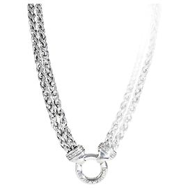 Collana Doppia di Grano in Argento Sterling e Diamanti di David Yurman Altro