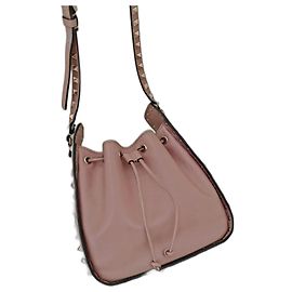 Borsa a secchiello Valentino Garavani in pelle pesca Pesca