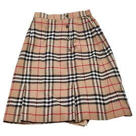 Falda de lana con estampado Nova Check de Burberry Beige Otro