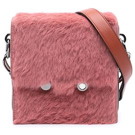 Marni Bolsa transversal de shearling rosa com corrente Rosa