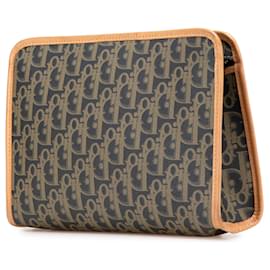 Dior-Dior Blue Diorissimo Trotter Coated Canvas Clutch-Blue,Navy blue