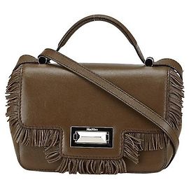 Bolsa de couro com franjas 2 em 1 Max Mara Marrom