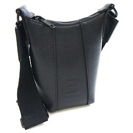 Balenciaga Hourglass Black Leather Shoulder Bag Black