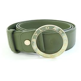 Bulgari Cinto de couro verde e dourado Bvlgari para homens Dourado Verde