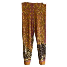 Jean Louis Scherrer Leggings con Stampa Leopardata e Barocco Oro Multicolore