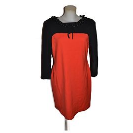 Robe Moschino Cheap And Chic Noir Rouge Noir Rouge