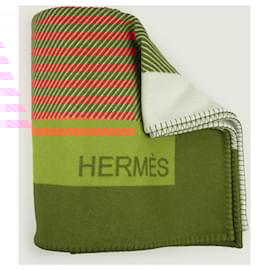 Hermès-Avalon Throw Blanket-White,Red,Orange