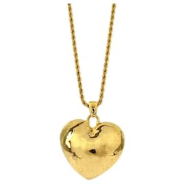 Herz-Anhänger-Halskette mit goldener Kette Yves Saint Laurent 195630 Golden