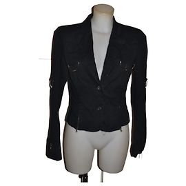 John Richmond Black Cotton Jacket Size 42 IT Black