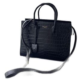 Sac à main Saint Laurent Day Bag noir en cuir Noir