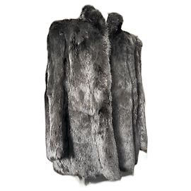 Autre Marque Fox fur coat black Black