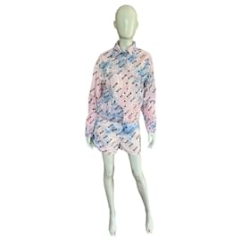 Conjunto de denim rosa Msgm Rosa