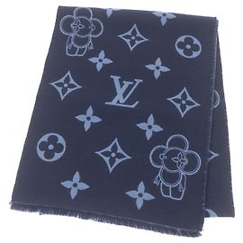 Cachecol de lã Vivienne Monogram Louis Vuitton Azul Azul marinho