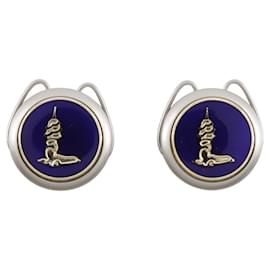 Autre Marque Trussardi Logo Metal Cufflinks Silvery
