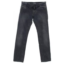Calça de denim de algodão Dolce & Gabbana Marrom Cinza