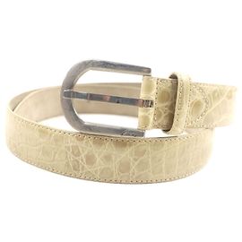 Autre Marque Cinto de crocodilo Brioni Bege