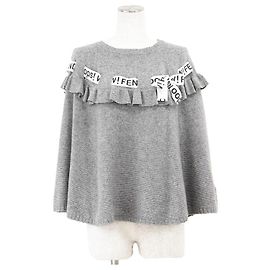 Fendi WOW! OOPS! Wool Blend Cape Grey