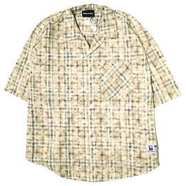 Autre Marque Obrigado CHEMISES DE COL ABERTO XADREZ Camisa de algodão Edição limitada Bege