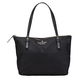 Bolsa tote de nylon e couro com logo Kate Spade Preto