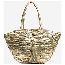 Anya Hindmarch Bolsa tote trançada em couro dourado Dourado