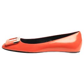 Roger Vivier Sapatilhas de couro laranja - tamanho EU 37.5 (UK 4.5) Laranja