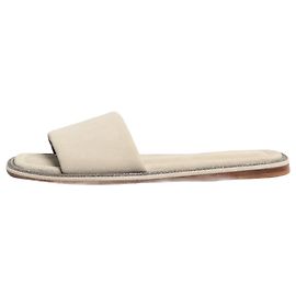Brunello Cucinelli Grey suede slides - size EU 37 (UK 4) Grey
