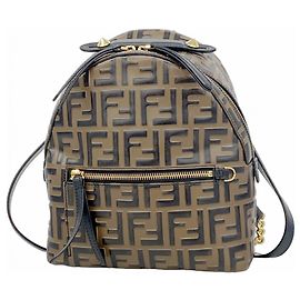 Fendi Brauner Leder-Rucksack Braun