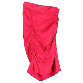 GCDS Ruched Drawstring Mini Skirt in Pink Viscose Pink