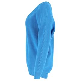 Balenciaga-Balenciaga V-neck Sweater in Blue Cotton-Blue