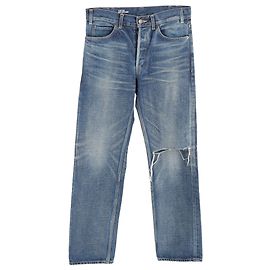 Céline Celine Light Wash Distressed Jeans in Blue Denim Blue Light blue