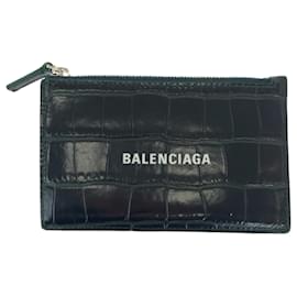 Balenciaga-Estojo de carteira compacta Balenciaga-Preto,Verde