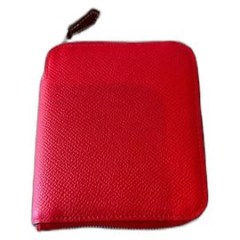Cartera de seda roja Hermès Roja