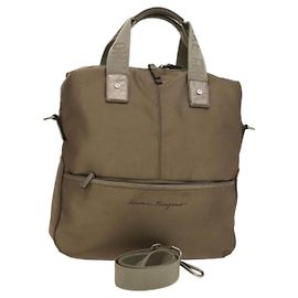 Salvatore Ferragamo Tote Bag Nylon 2way Beige Silver Auth gh287 Silvery Beige