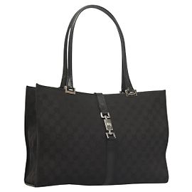 Borsa Tote Jackie GG Canvas Gucci Nera Argento 002 1074 2123 Auth sw1339 Nero Argento