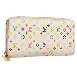 LOUIS VUITTON Monogram Multicolor Zippy Wallet White M60241 LV Auth ki5819 White