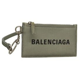 Pochete de lona BALENCIAGA Cinza 594548 Auth 135584 Marrom