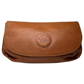 Vintage Givenchy Leder-Clutch braun Orange