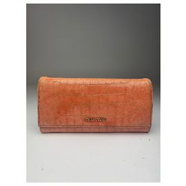 Vintage Miu Miu Leather Wallet orange Orange