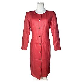 Vintage Courreges Lederjacke rot Rot