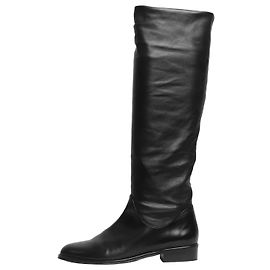 Stuart Weitzman Black ruched flat boots - size EU 37.5 (UK 4.5) Black