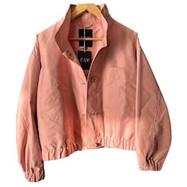 Fay Short Trench Jacket Pink Pink