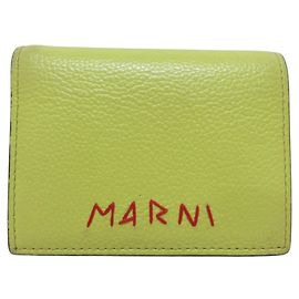 Marni Leather Compact Bi-fold Wallet Yellow