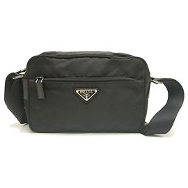 Prada BT0167 Vela Nylon Shoulder Bag Black