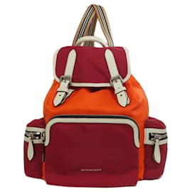 Burberry Nova Check Nylon Backpack Red Orange