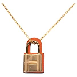 Hermès Gold Gold Plated and Swift O Kelly Pendant Necklace Golden