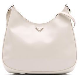 Prada Maxi Spazzolato Cleo Blanco Crossbody Blanco