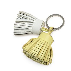 Hermès Yellow Milo Lambskin Carmen Uno Dos Key Ring Other Grey Yellow