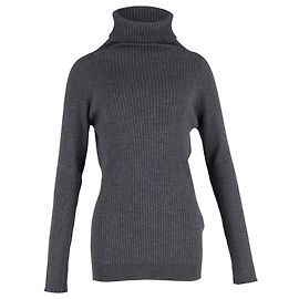 Rippstrick-Turtleneck-Pullover von Totême aus grauer Wolle Grau