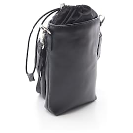 Prada-Prada Re-Nylon Leather Smartphone Shoulder Bag-Black